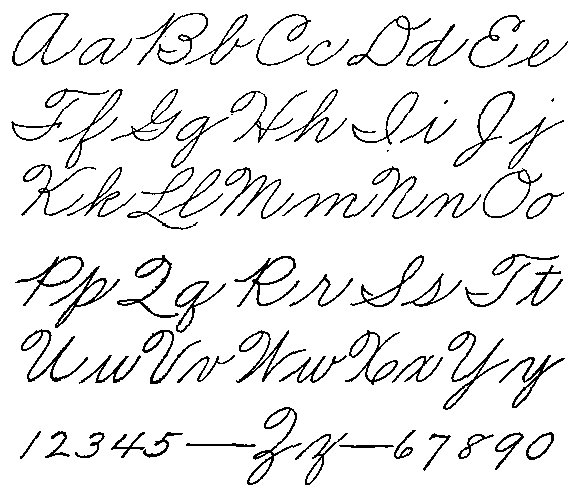 alphabets in cursive